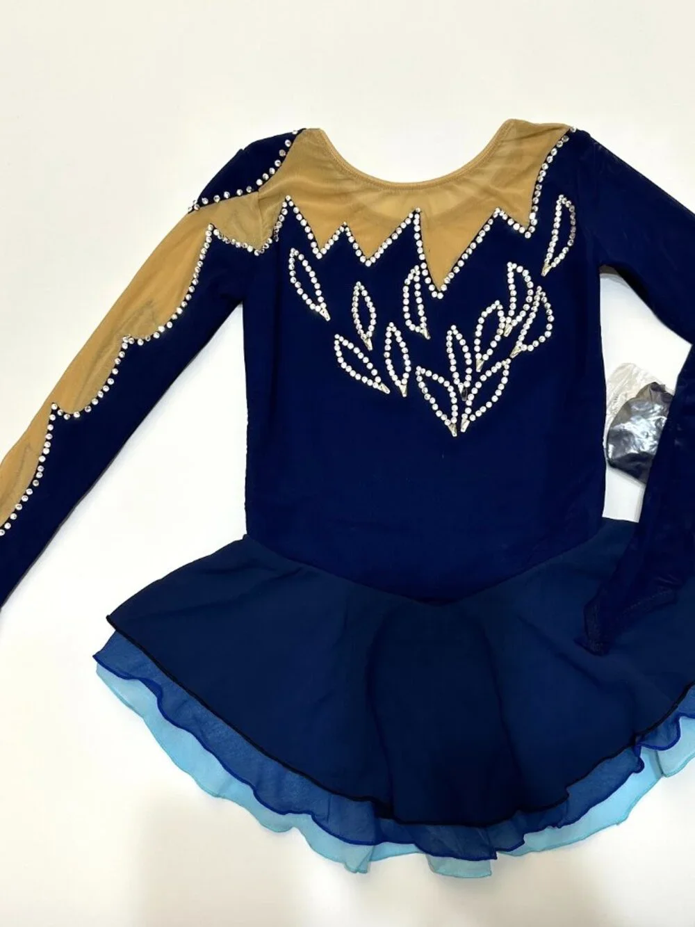 NWT Navy Crystal Skating Dress Girls 8-10